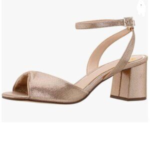 XYD Taupe Block Heels Sandals Bridal Open Toe Classic Ankle Strap Wedding Shoes